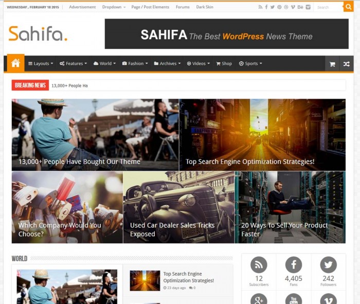 Sahifa WordPress 响应式主题